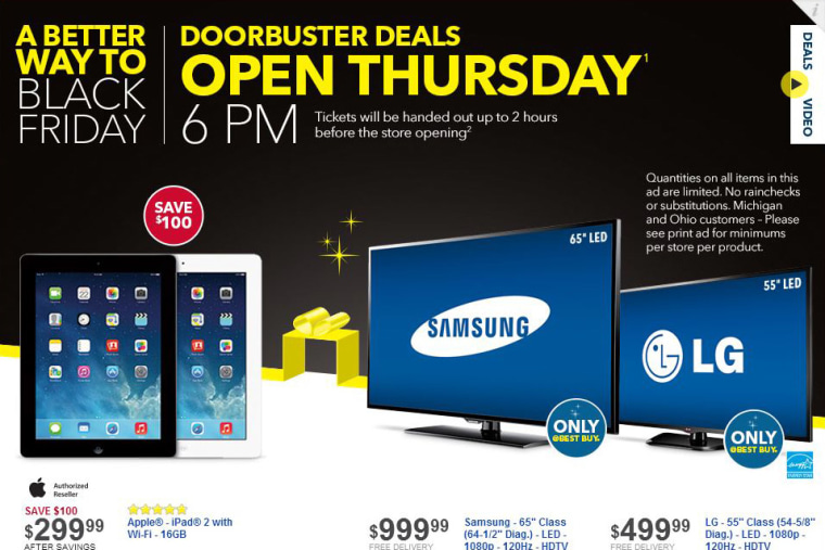 This year, Best Buy will start offering Black Friday deals at 6 p.m. on Thanksgiving Day.