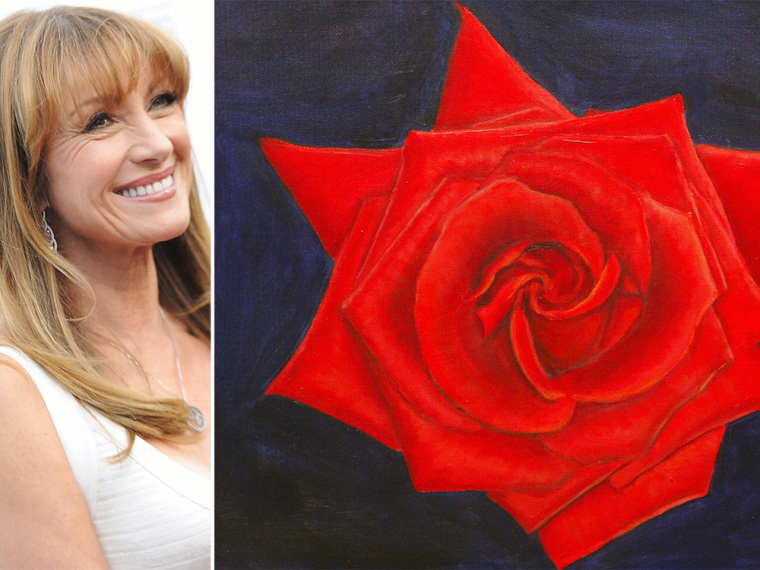 Jane Seymour and a rose painting.