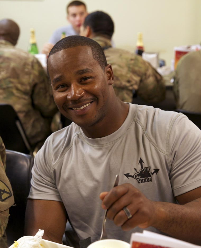 Staff Sgt. Wilfred Etienne says back home in Jens, La., "Thanksgiving in one of my days. When I cook, I cook big."