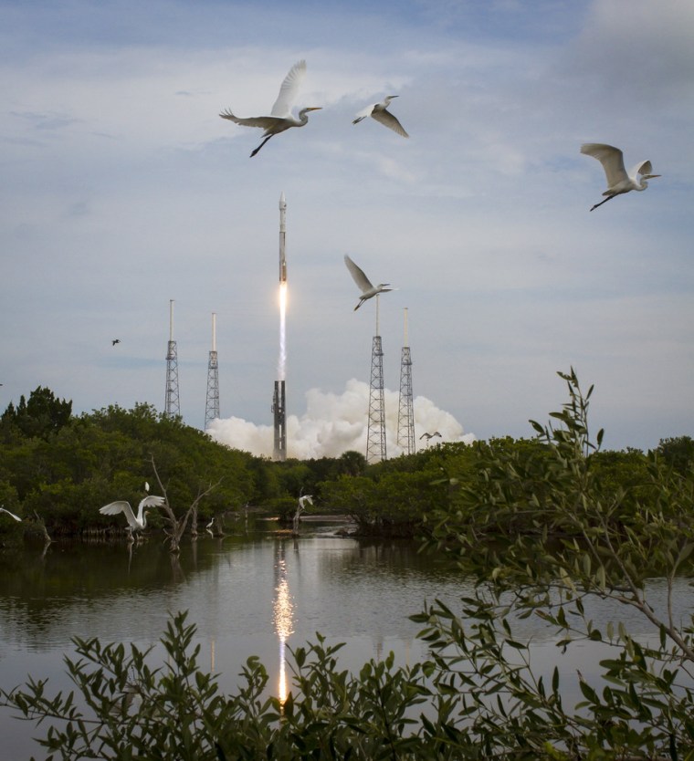This photo provided by NASA shows the United Launch Alliance Atlas V rocket with NASA’s Mars Atmosphere and Volatile EvolutioN (MAVEN) spacecraft laun...