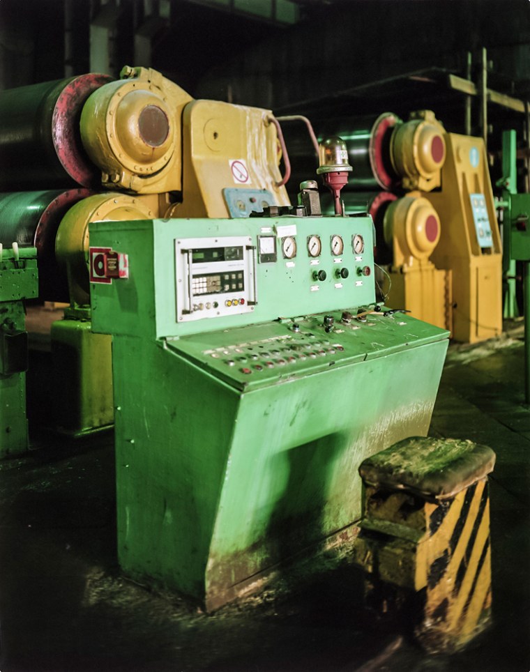 Machinery inside the Baikalsk Pulp and Paper Mill, which was the town's only major employer until going bankrupt in September.