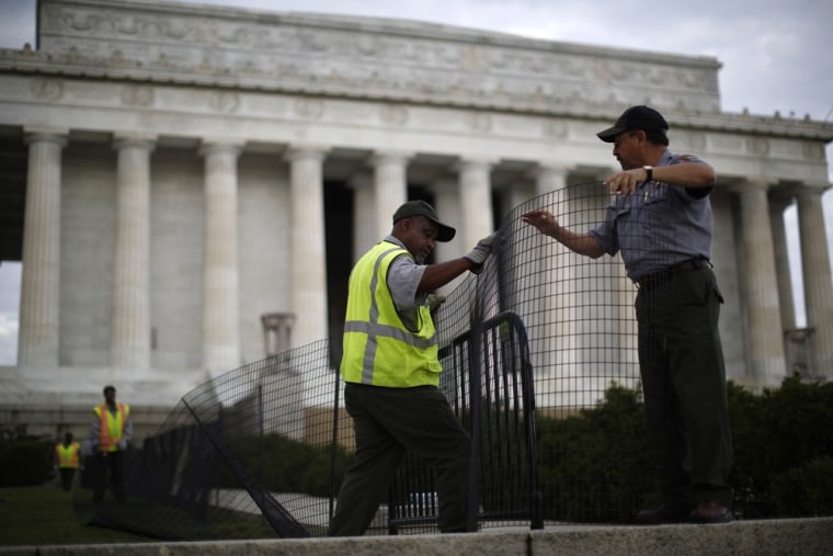 The Lincoln Memorial is sealed off from visitors in Washington on Oct. 1.