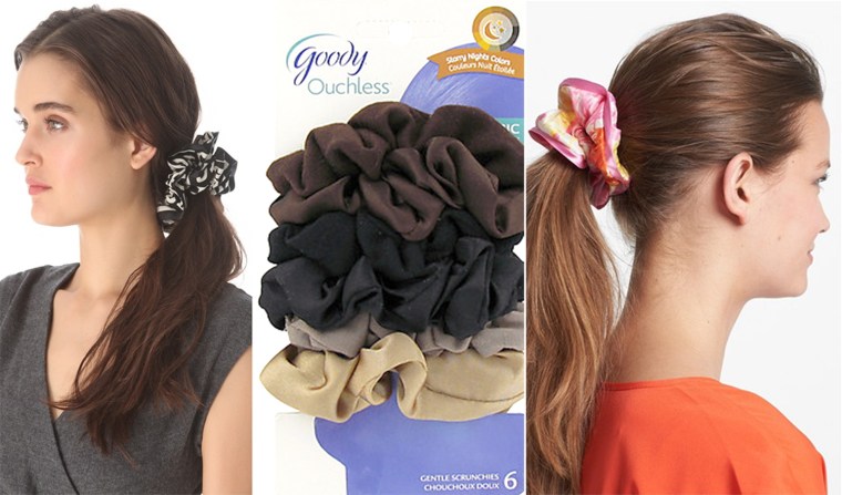 Scrunchies for sale by Marc Jacobs ($32), Goody ($5.49) and L. Erickson ($54).