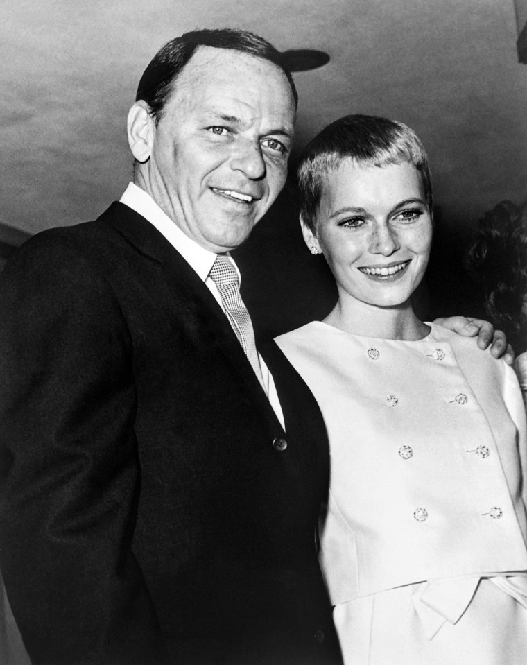 Frank Sinatra and his then-new bride Mia Farrow in 1966.