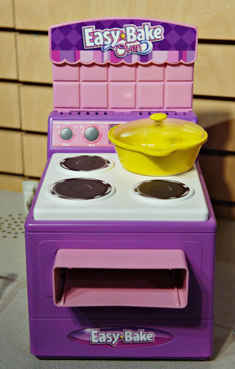 UNITED STATES - FEBRUARY 09:  An Easy Bake Oven sits on display in the Hasbro showroom in New York during the International Toy Fair Thursday, Februar...