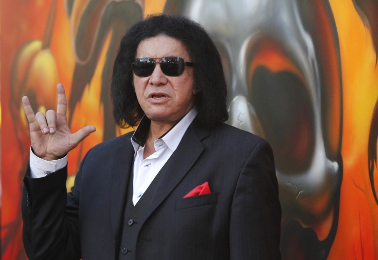 Gene Simmons was among the targets of a hacking group outraged at the closure of a file-sharing site called