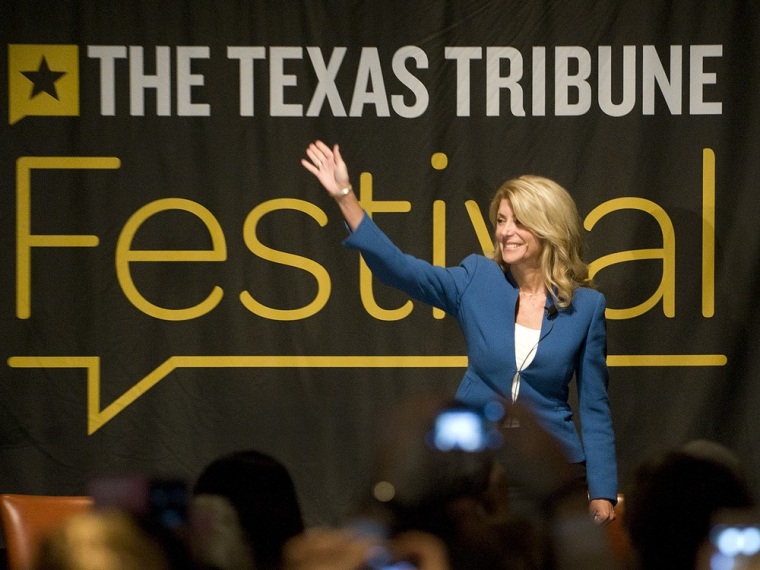 Texas Sen. Wendy Davis (D-Ft. Worth) walks onto the stage during the last day of The Texas Tribune Festival on Sunday, Sept. 29, 2013 at The University of Texas at Austin.