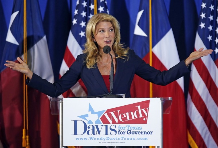 Texas State Sen. Wendy Davis announces her intention to run for Texas Governor in Haltom City on Thursday.