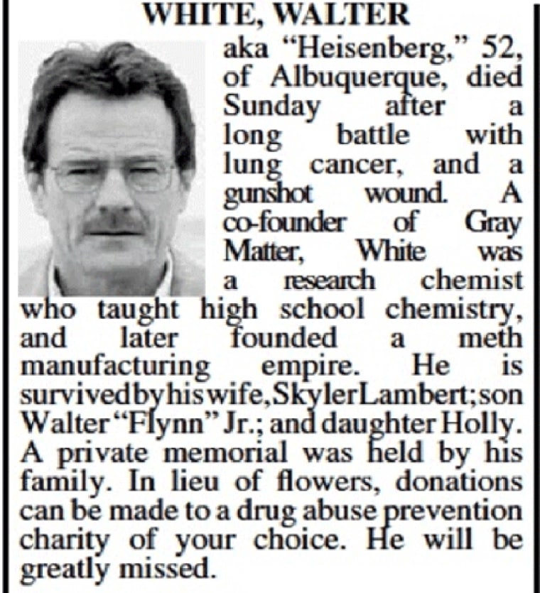 Image: Walter White obit