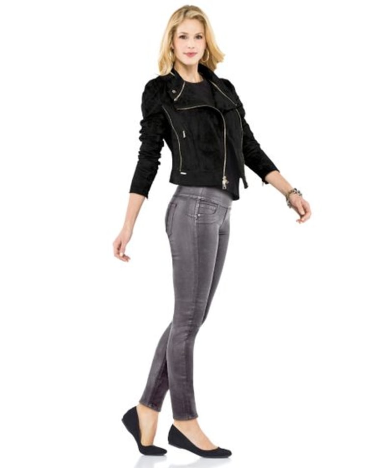 Spanx jeans feature faux front pockets to help eliminate bulk.