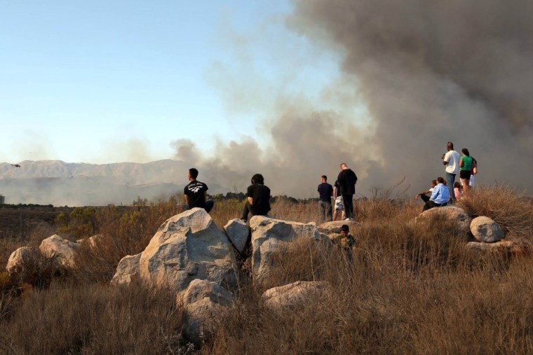 Fire burning in the Lake O'Neill vicinity on Camp Pendleton, California, Saturday.