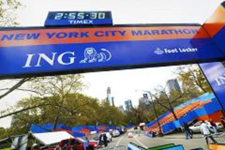 The finish line of the canceled 2012 New York City Marathon.