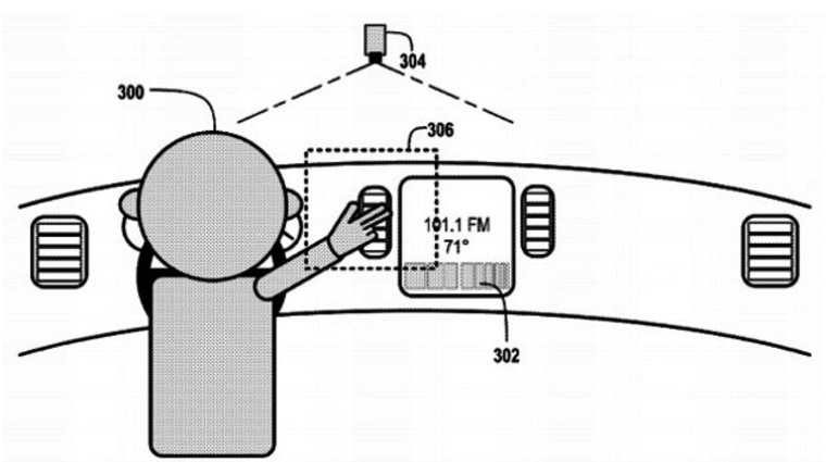 Google's filed a patent for technology that would allow drivers to control many functions of a vehicle with hand gestures.