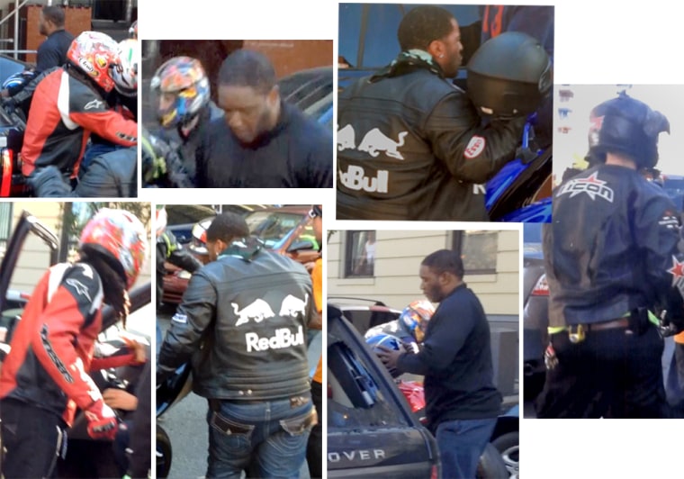Police on Tuesday asked for the public's help identifying the four motorcyclists seen in these photos in connection with the Sept. 29 beating of Alexian Lien in New York City.