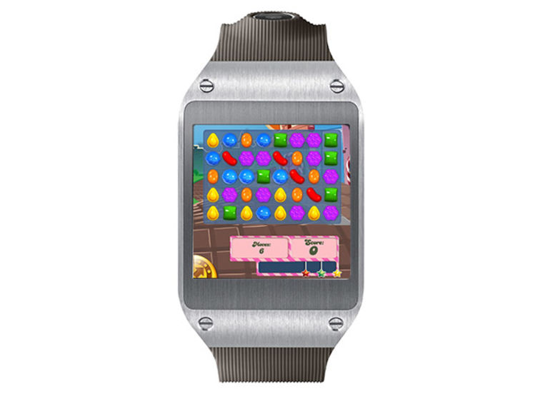 Candy Crush, shown on the Samsung Galaxy Gear watch.