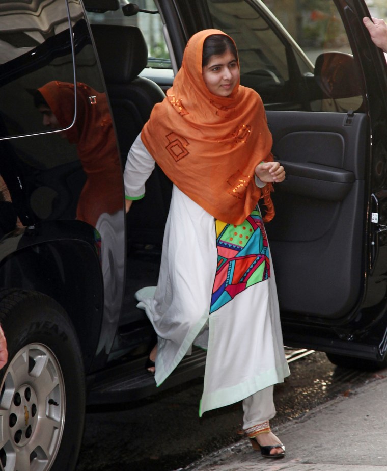 Malala Yousafzai arrives to promote her book