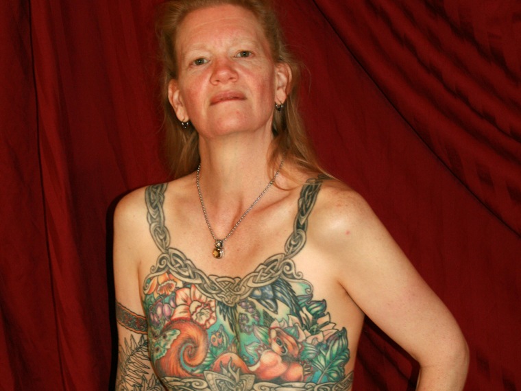 Inga Duncan Thornell's breast tattoo