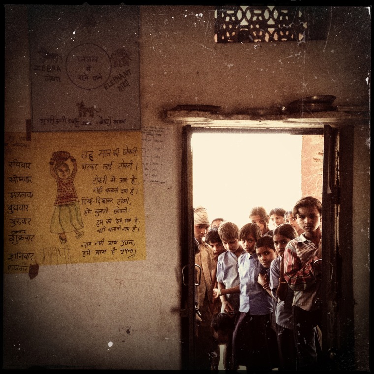 Children at the Centre for Unfolding Learning Potential's Pehchan Project in Banswara, Rajasthan. The center has helped hundreds of girls to return to formal education.