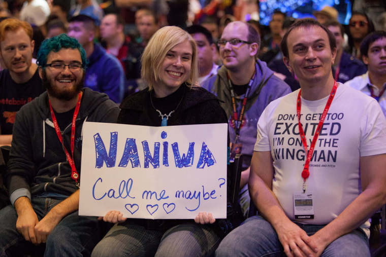 Fans showing their support for Naniwa, a Swedish