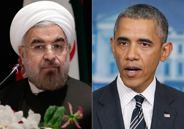 Hassan Rouhani, President of Iran, left and US president Barack Obama, right.
