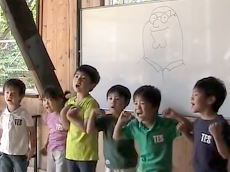 Japanese children singing a song.