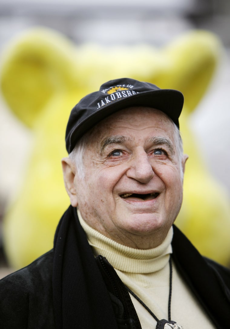 Picture taken on October 22, 2009 shows Hans Riegel, chairman of German confectionery company Haribo, standing in front of his plant in Bonn, western ...