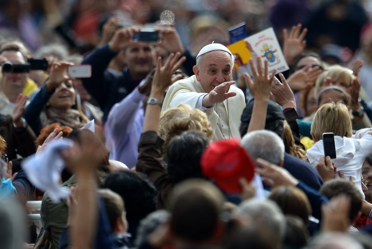 Pope Francis arrives for an open-air general audience at St. Peter's Square last week.