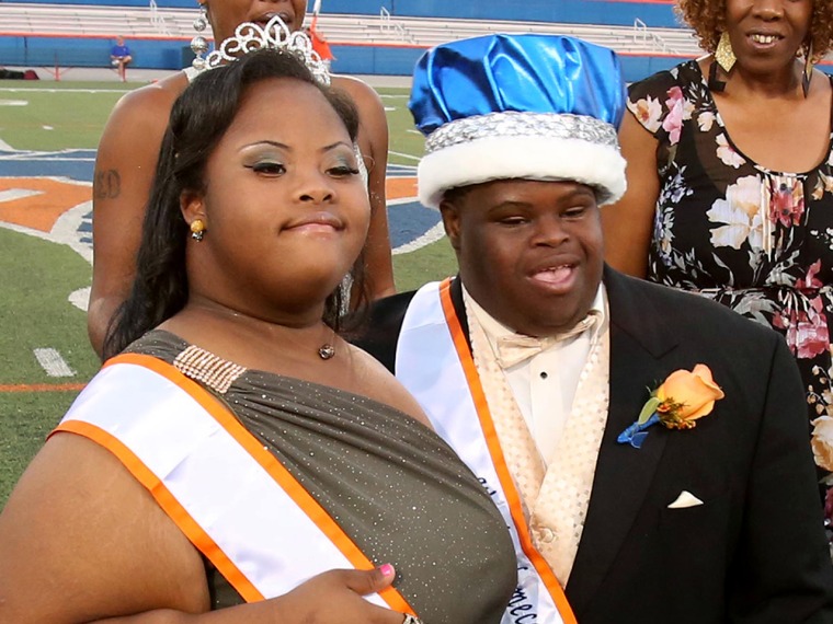 Bubba Hunter and Semone Adkins were crowned homecoming King and Queen at West Orange High School on Friday, October 11, 2013.  (Stephen M. Dowell/Orla...