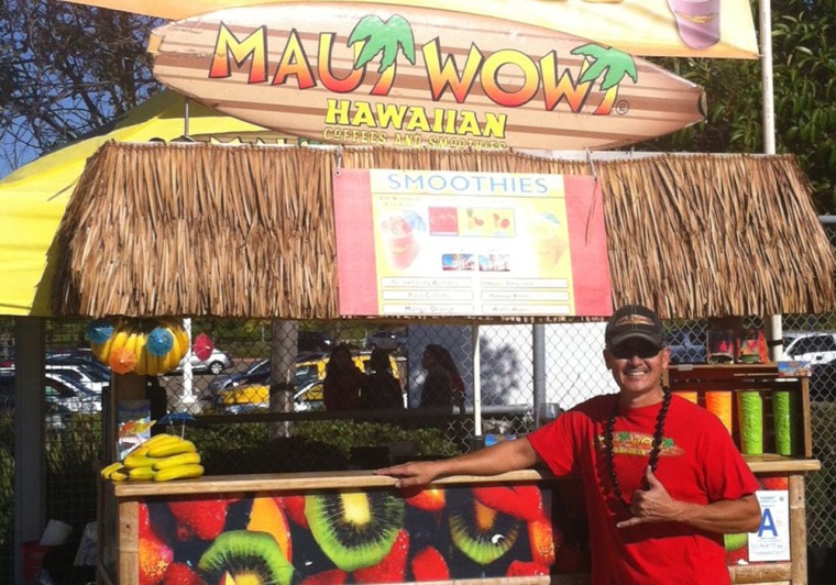 San Diego-based Ron Putman, regional developer for Maui Wowi Hawaiian, a franchise of cart-based smoothies and coffee, has been hit by the partial shu...