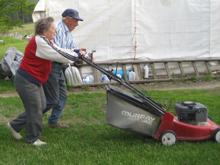 Marv's parents, Margaret and Floyd, working as a team.