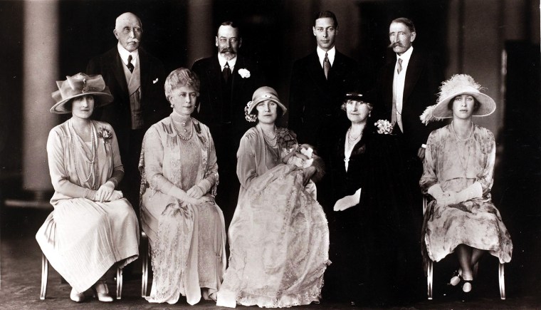 This 1926 royal family portrait was taken on the day Princess Elizabeth Alexandra Mary, now Queen Elizabeth II, was christened at Buckingham Palace.