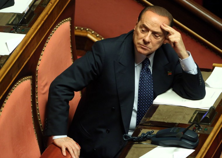 Former Prime Minister Silvio Berlusconi attends the confidence vote for Enrico Letta's government at the Italian Senate, Palazzo Madama on Oct. 2, in Rome, Italy.