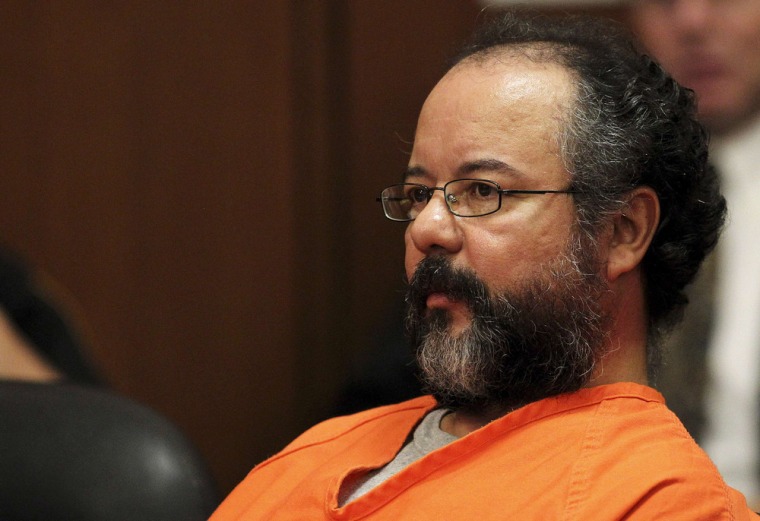 Ariel Castro, 53, sits in the courtroom during his sentencing for kidnapping, rape and murder in Cleveland, Ohio on Aug. 1.