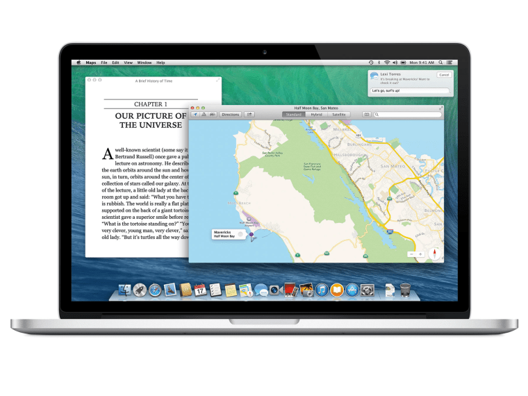 Apple OS X Mavericks on MacBook Pro with Retina screen