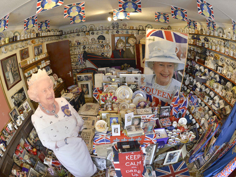 Image: The \"Jubilee\" room at Margaret Tyler's home is dedicated to Queen Elizabeth II.
