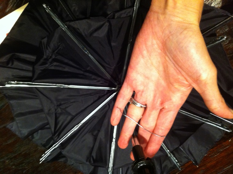Image: Black umbrella used to make bat costume