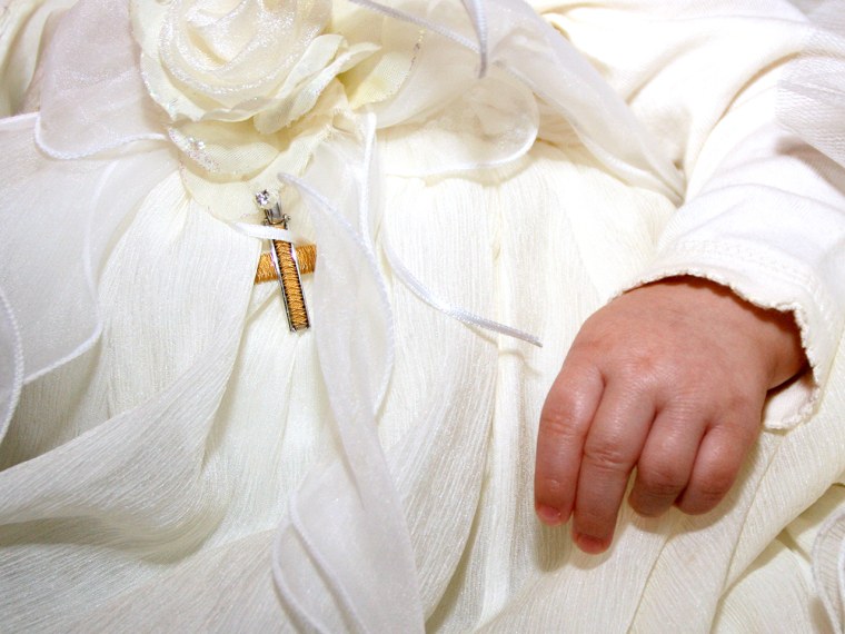 baby, hand, baptism, christening, gown
