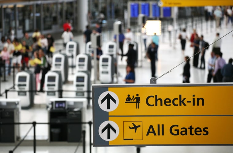 The ticketing and check-in area is shown at JetBlue Airways' Terminal 5 at John F. Kennedy International Airport on Saturday, Aug. 23, 2008, in New York.