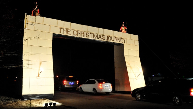 Drive-thru Christmas celebration at McKinneyâ€™s First Baptist Church in Texas.