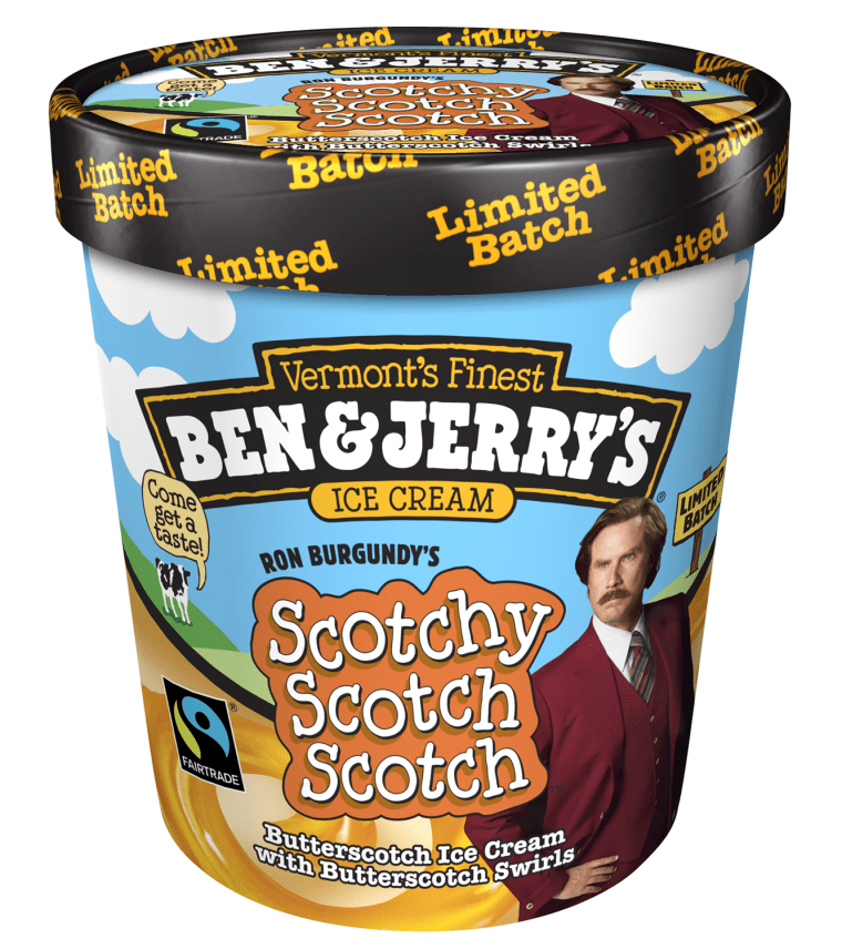 Image: Ben & Jerry's Ron Burgundy ice cream