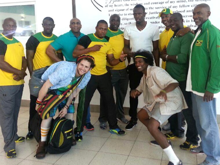 Funding is scarce for the Jamaican bobsled team, as the sport is not as popular on the island nation as sports like track and field where Olympic gold medalist Usain Bolt is a national icon. Members of various Jamaican bobsled teams over the years are pictured meeting with Bolt.