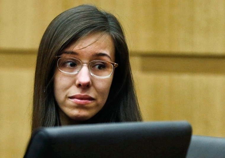 Jodi Arias reacts as a guilty verdict is read in her first-degree murder trial in Phoenix, Ariz., on May 8, 2013.