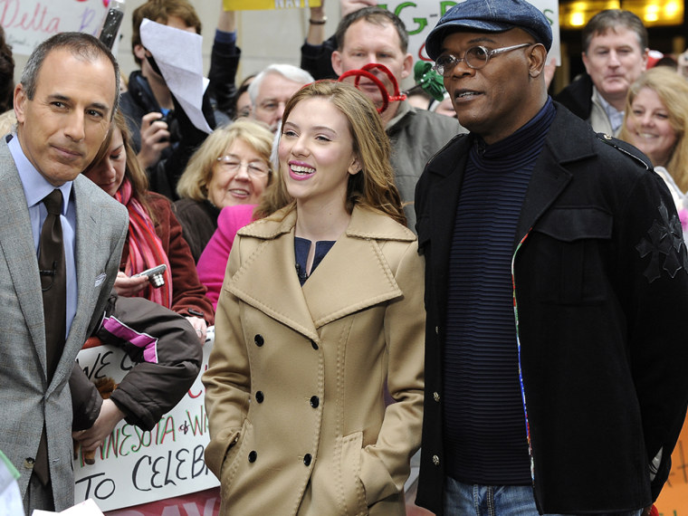 Scarlett Johansson and Samuel L. Jackson join Matt on the plaza to collect toys during the holiday season.