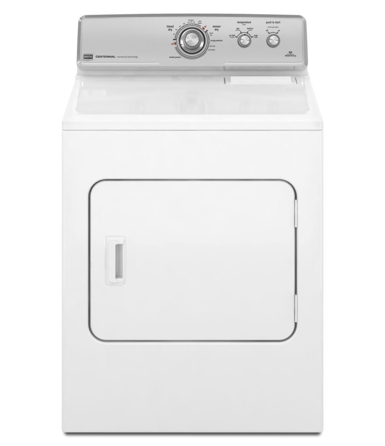 The Maytag Centennial MEDC300XW is among four top picks from Cheapism.com for clothes dryers under $500.