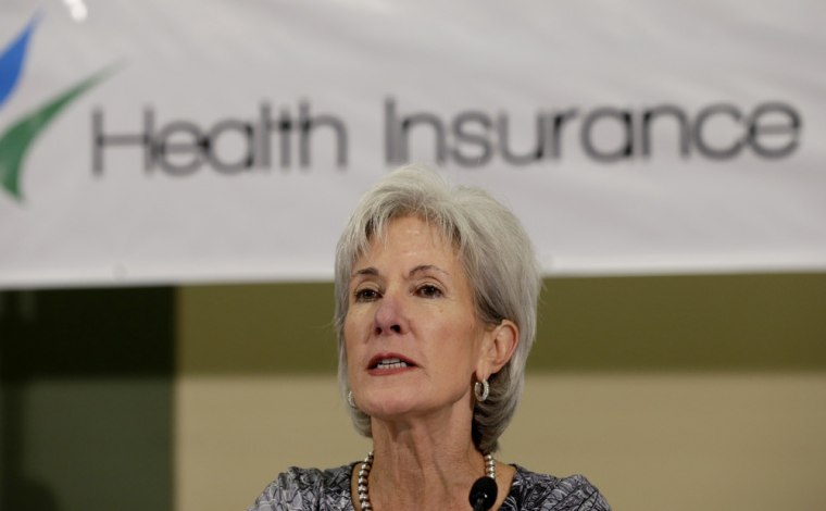 This photo taken Oct. 25, 2013 shows Health and Human Services Secretary Kathleen Sebelius takes part on a panel to answer questions about the Affordable Care Act enrollment in San Antonio.