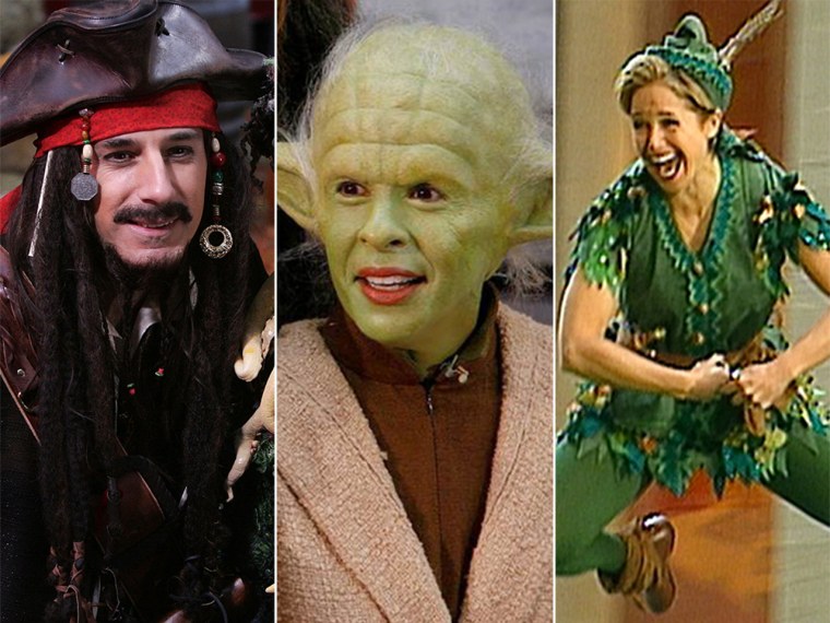 Matt as Captain Jack Sparrow, Hoda as Yoda and Katie as Peter Pan.