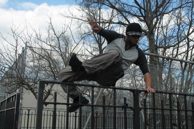 Jeremy 'Spyder' Gallant practicing Parkour.