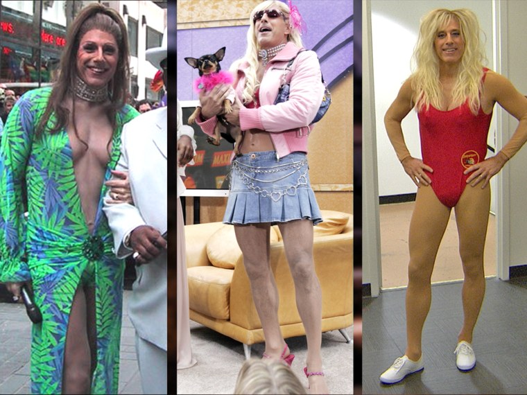 Matt Lauer dressed as J.Lo (with her plunging outfit), Paris Hilton and C.J.