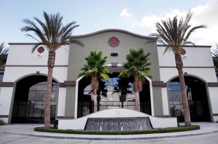 This Tuesday Oct. 29, 2013 photo shows the Huy Fong Foods factory for making of Sriracha chili sauce in Irwindale, Calif. The maker of Sriracha hot sa...