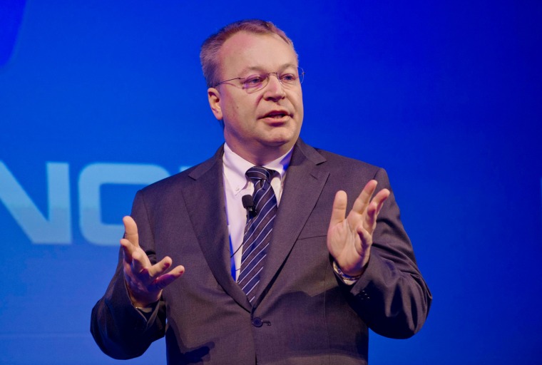 Former chief executive officer of Nokia Stephen Elop addresses the media after Microsoft bought Nokia's mobile phone arm during a press conference in Espoo, Finland, on Tuesday, Sept. 3.
